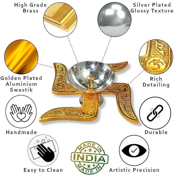 Brass Swastik Diya